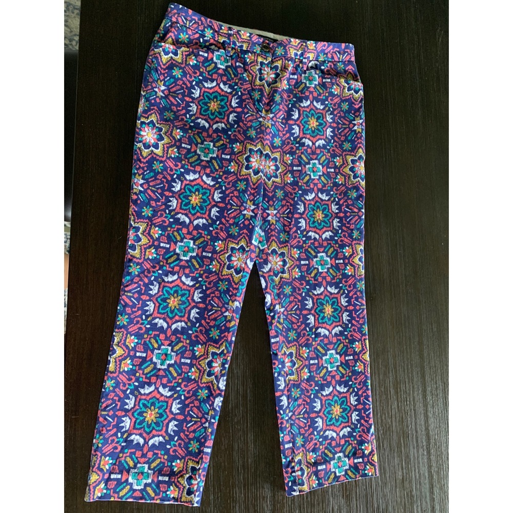 Lands' End Vibrant Geometric Mandala Chino Ankle Pants